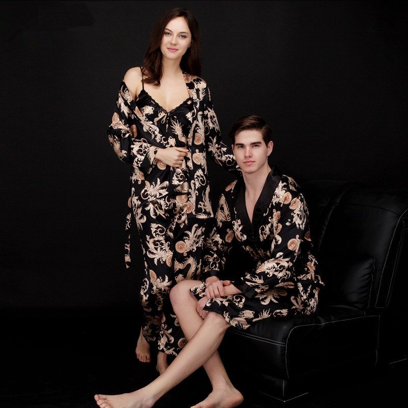 couple in night pajamas