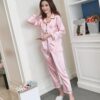 Solid Pink Pajamas for Women 5