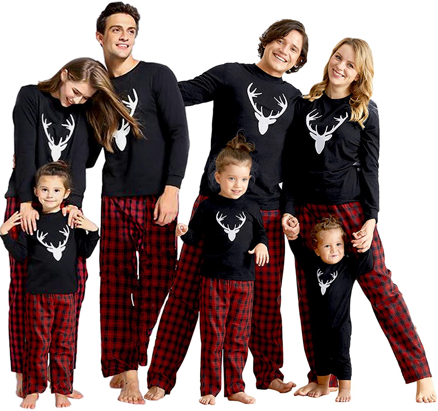 Matching reindeer pajamas